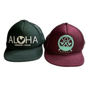 Aloha Kauai Rooster Trucker Hats Mesh Snapbacks By Otto Red Green Lot of 2